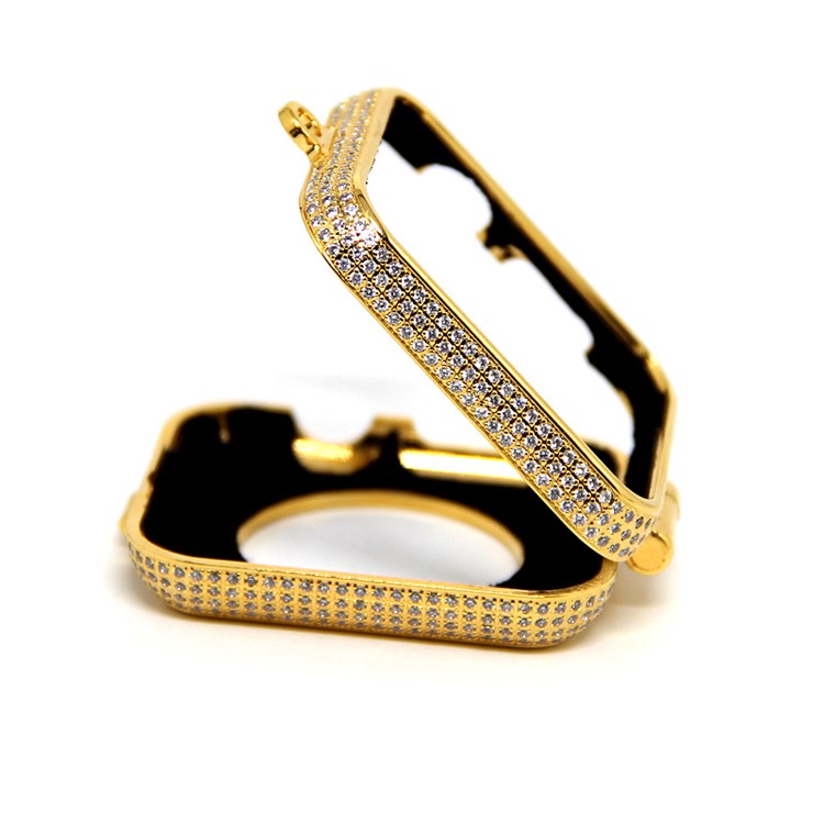 Luxury Diamond Pocket Watch Protective Cover Necklace for Apple Watch Series 3/2/1 38mm - Gold-1
