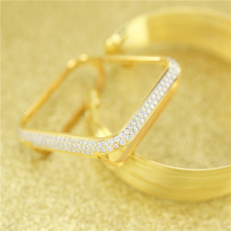 Luxury Diamond Decor Watch Protective Shell for Apple Watch Series 3/2/1 38mm - Gold + Silver-3