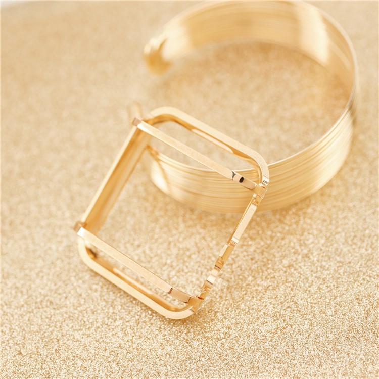 Luxury Diamond Decor Watch Protective Frame for Apple Watch Series 3/2/1 38mm - Rose Gold + Silver-5