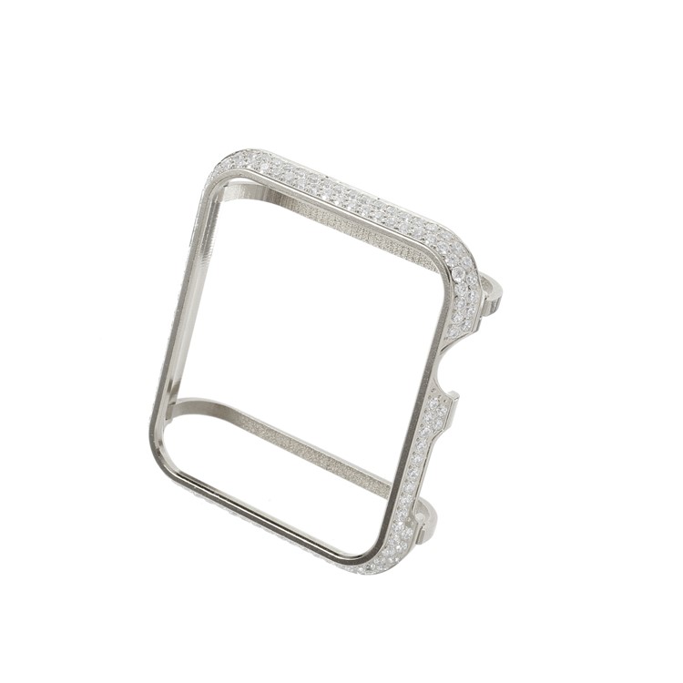 Luxury Diamond Decor Watch Case Protector for Apple Watch Series 3/2/1 38mm - All Silver-1