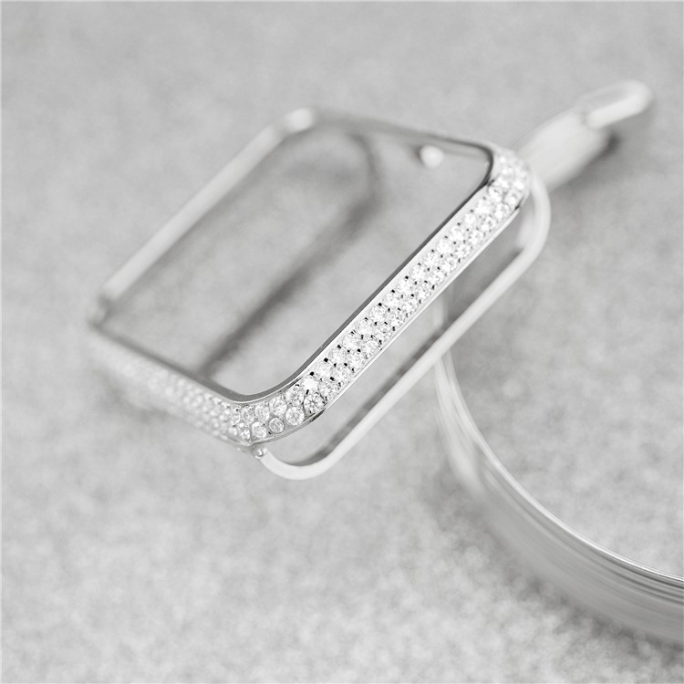 Luxury Diamond Decor Watch Case Protector for Apple Watch Series 3/2/1 38mm - All Silver-3