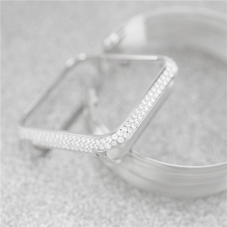 Luxury Diamond Decor Watch Case Protector for Apple Watch Series 3/2/1 38mm - All Silver-5