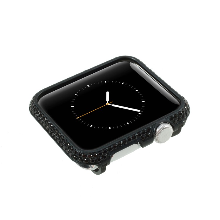Luxury Diamond Decor Watch Protective Case for Apple Watch Series 3/2/1 42mm - Black-6