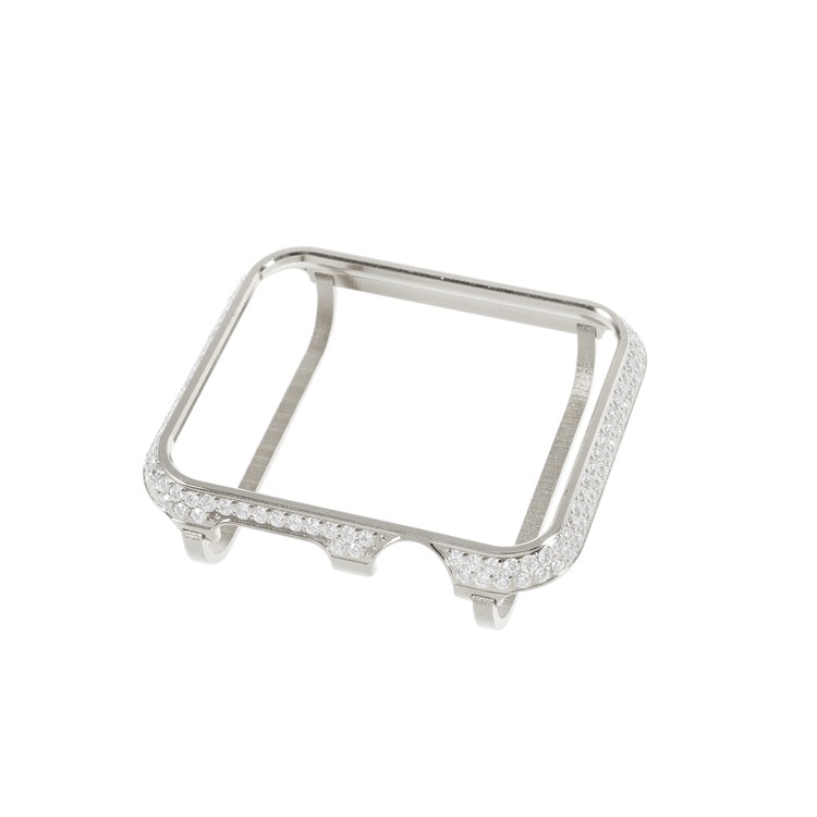 Luxury Diamond Decor Watch Guard Case for Apple Watch Series 3/2/1 42mm - Silver-9