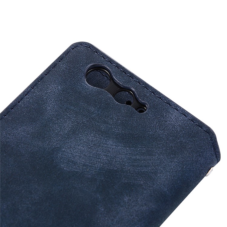 Vintage Style Leather Magnetic Stand Wallet Folio Protective Shell for Fujitsu Arrows F-05J - Blue-6