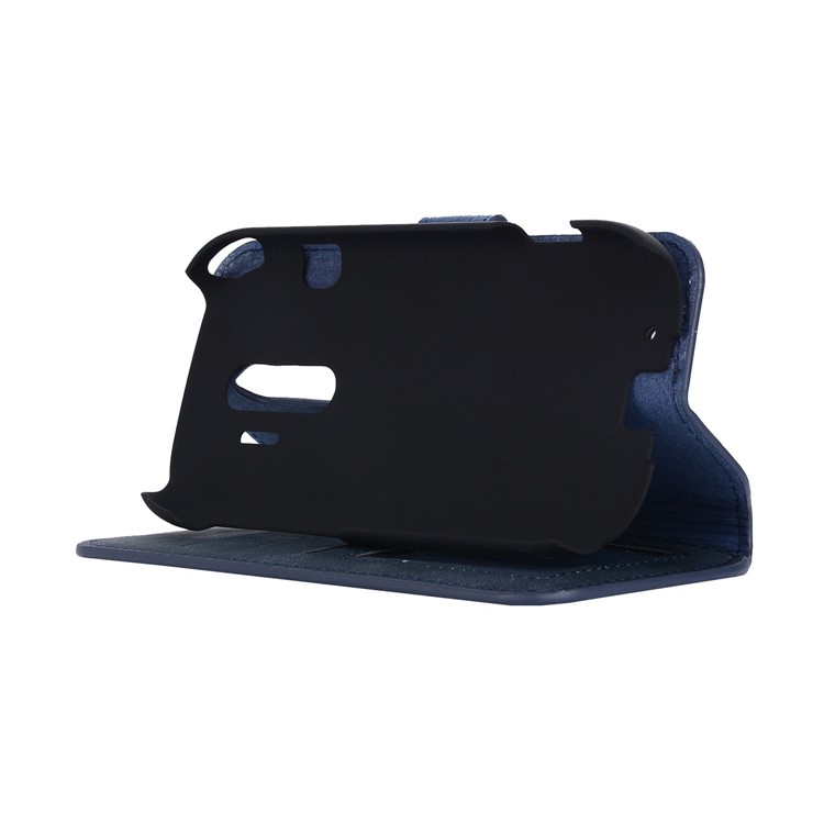 Vintage Style Leather Magnetic Stand Wallet Folio Protective Shell for Fujitsu F-04J - Blue-6