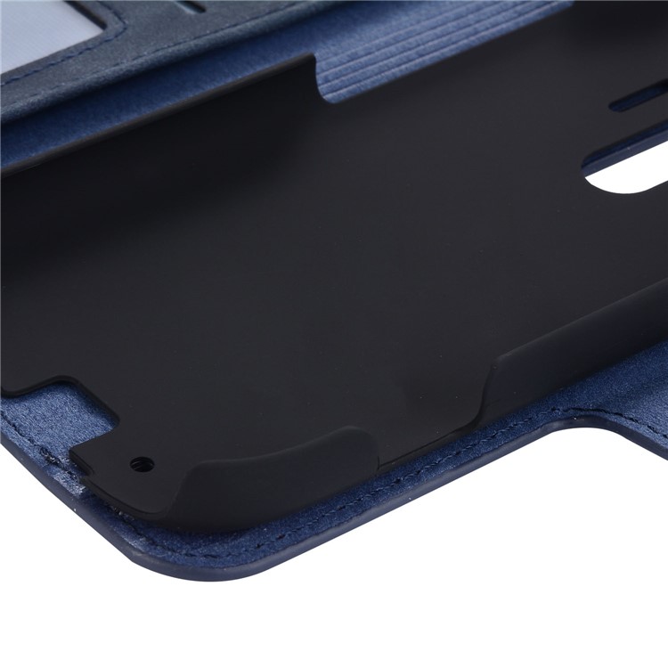 Vintage Style Leather Magnetic Stand Wallet Folio Protective Shell for Fujitsu F-04J - Blue-8