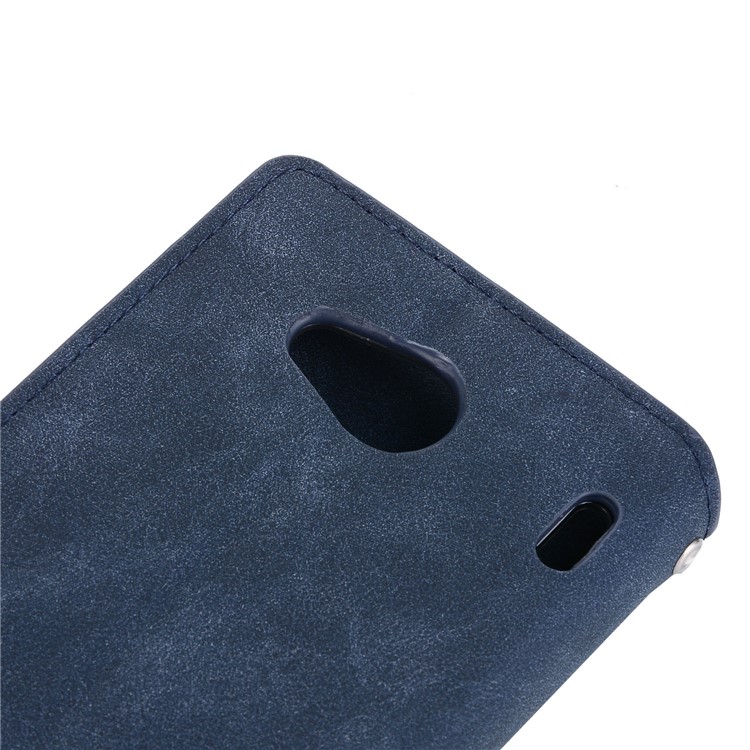 Vintage Style Leather Magnetic Stand Wallet Folio Protective Shell for Qua Phone QX (KYV42) - Blue-7