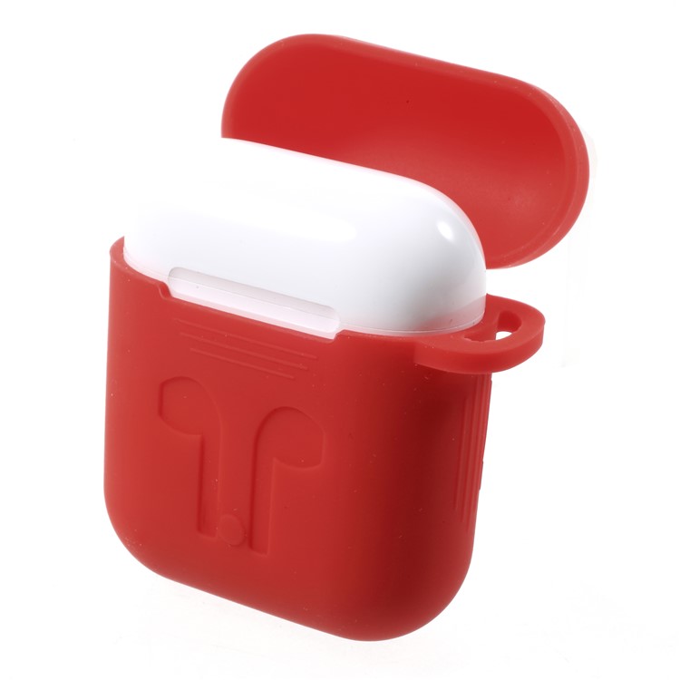 Shock-proof Silicone Protective Cover with Anti-lost Wire Rope for Apple AirPods with Charging Case (2016) - Red-2