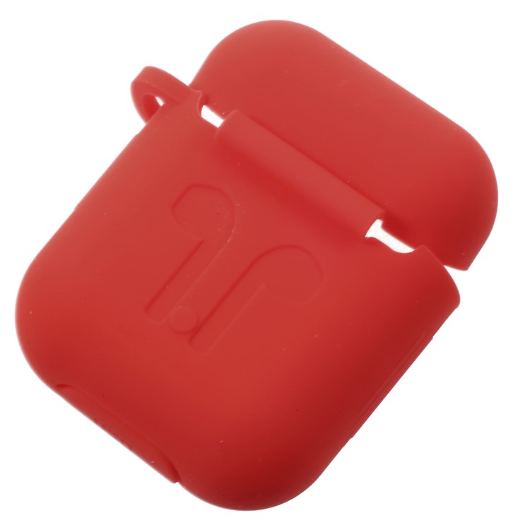 Shock-proof Silicone Protective Cover with Anti-lost Wire Rope for Apple AirPods with Charging Case (2016) - Red-9