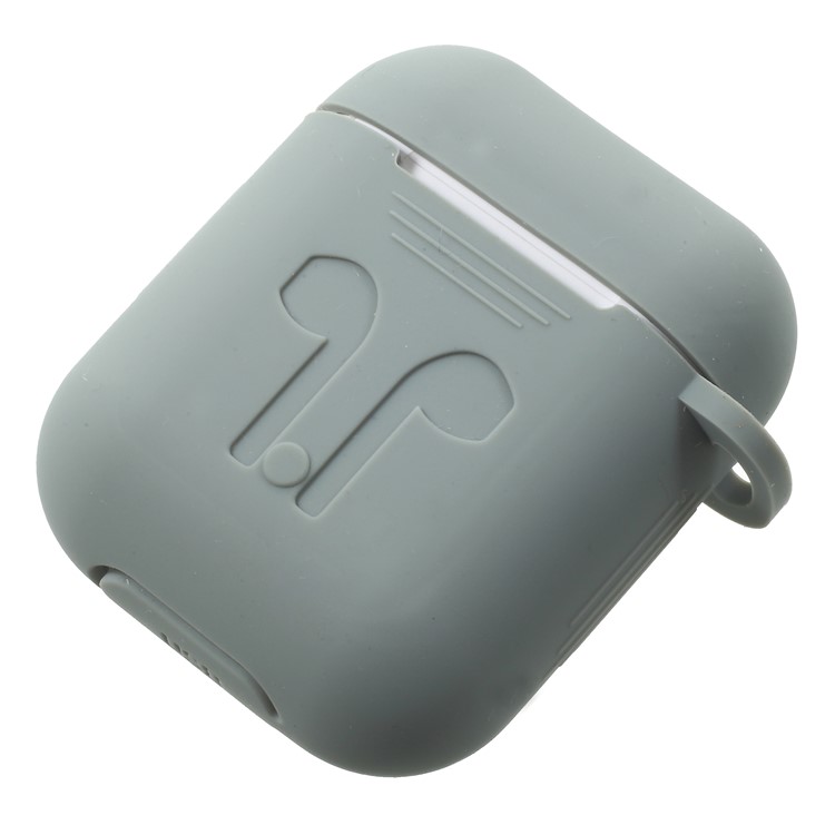 Silicone Protective Shock-proof Cover Holder with Anti-lost Wire Rope for Apple AirPods Charging Case - Grey-3