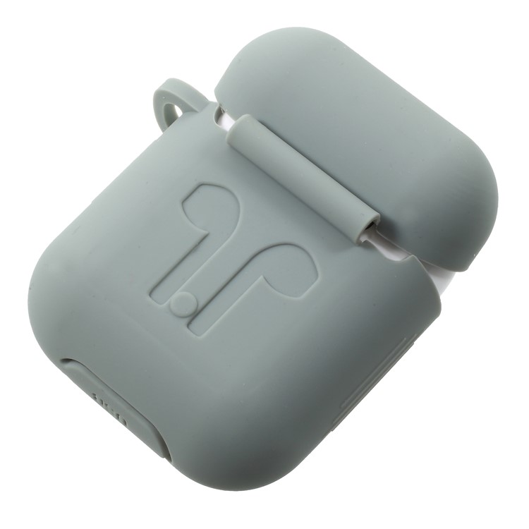Silicone Protective Shock-proof Cover Holder with Anti-lost Wire Rope for Apple AirPods Charging Case - Grey-5