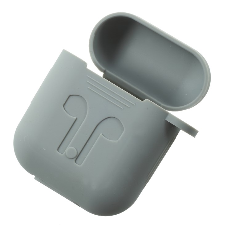 Silicone Protective Shock-proof Cover Holder with Anti-lost Wire Rope for Apple AirPods Charging Case - Grey-6