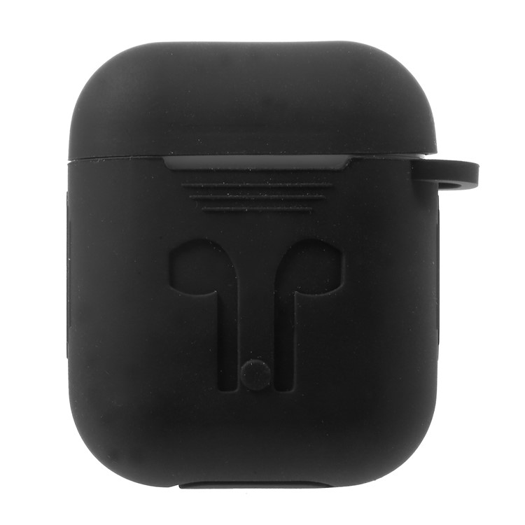 Silicone Protective Shock-proof Case Shell for Apple AirPods Charging Case - Black-1