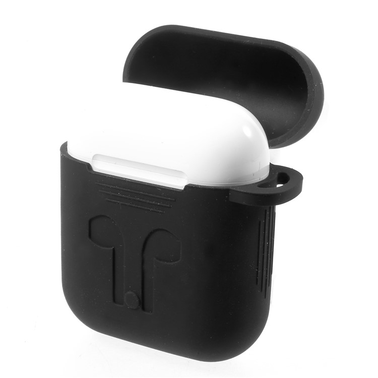 Silicone Protective Shock-proof Case Shell for Apple AirPods Charging Case - Black-2