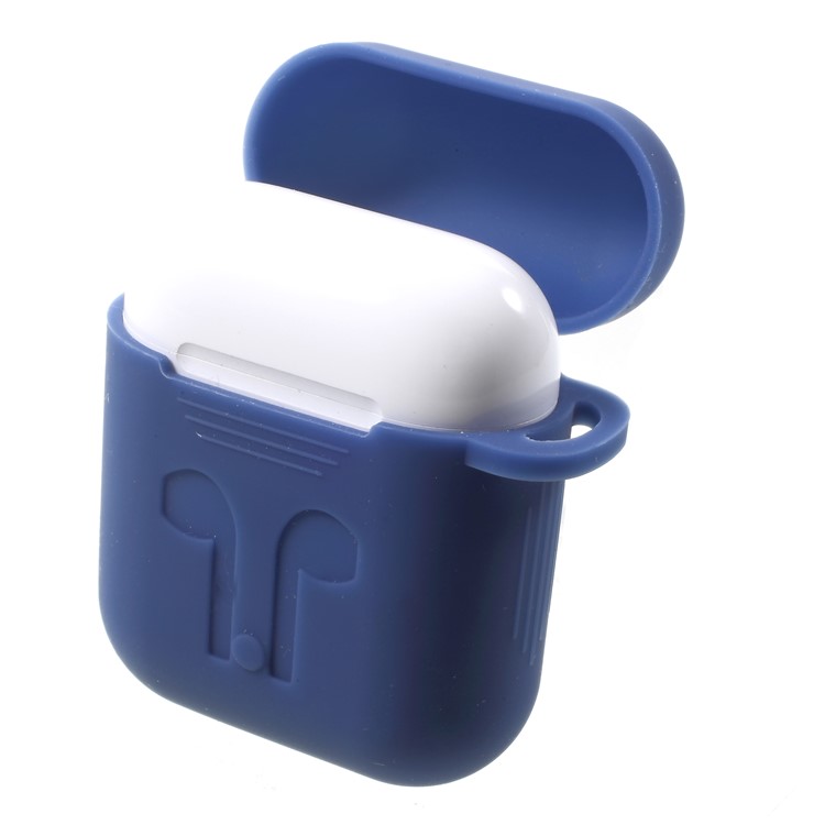 Drop-proof Soft Silicone Holder Case for Apple AirPods with Charging Case (2016) - Dark Blue-2