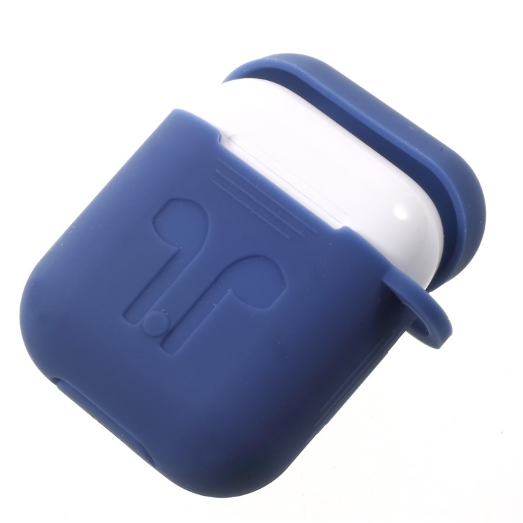 Drop-proof Soft Silicone Holder Case for Apple AirPods with Charging Case (2016) - Dark Blue-3