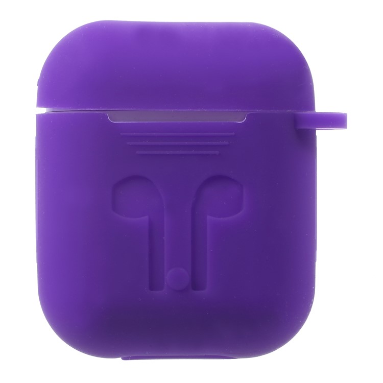Drop-proof Soft Silicone Protection Shell Cover for Apple AirPods Charging Case - Purple-1