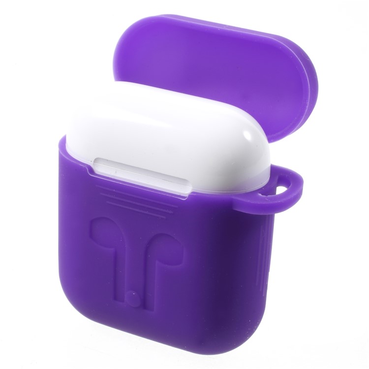 Drop-proof Soft Silicone Protection Shell Cover for Apple AirPods Charging Case - Purple-2
