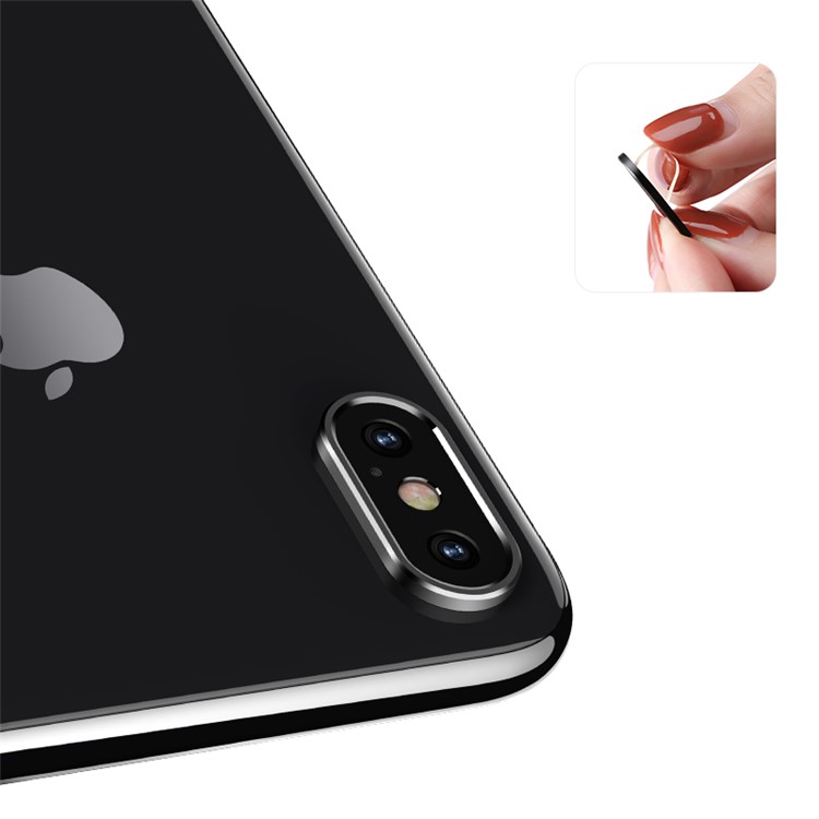 USAMS US-BH400 Aluminum Alloy Rear Camera Lens Protector Ring for iPhone X/10 - Black-2