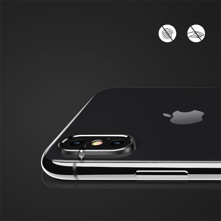 USAMS US-BH400 Aluminum Alloy Rear Camera Lens Protector Ring for iPhone X/10 - Black-4