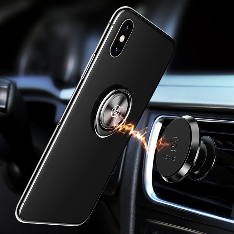 USAMS US-ZJ027 360 Degree Rotary CD Stripe Gyro Phone Ring Holder Finger Grip - Black-4