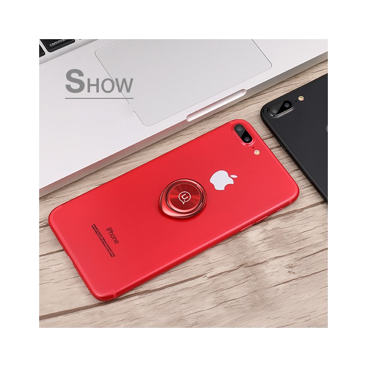 USAMS US-ZJ027 4mm Slim CD Stripe Gyro Phone Ring Stand Finger Grip - Red-1
