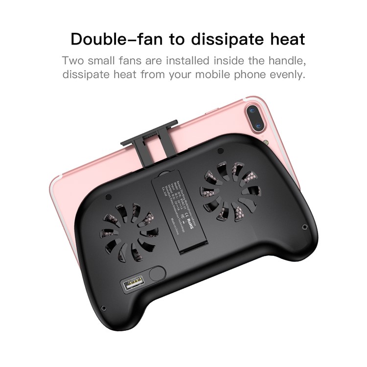 BASEUS Mobile Phone Game Handle Holder Radiator with Cooling Fan Built-in 2000mAh Power Bank-3