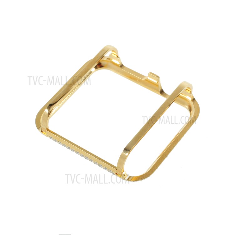 Metal Rhinestone Decor Watch Strap + Protective Case for Apple Watch Series 3/2/1 42mm - Gold-14
