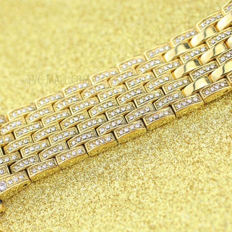 Metal Rhinestone Decor Watch Strap + Protective Case for Apple Watch Series 3/2/1 42mm - Gold-7