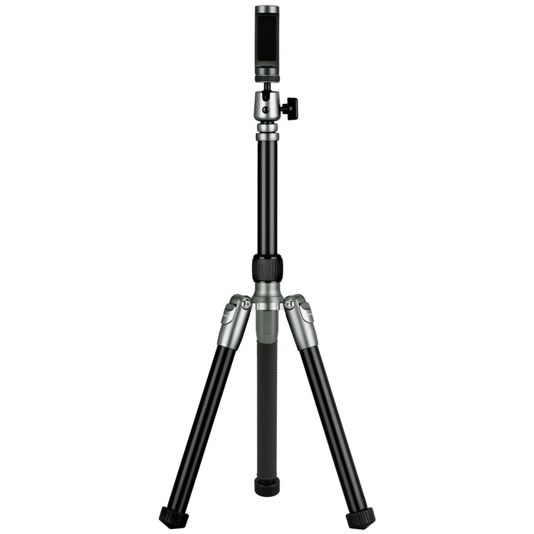 MOMAX Tritod Hero Extrendable Trípode Monopod Camera Fotografía Soporte de Soporte Selfie Stick Con Clip de Teléfono - Gris