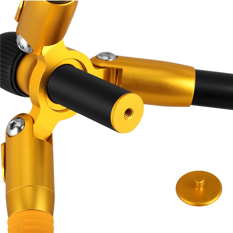 MOMAX Tripod Hero Multi-function Tripod Monopod Selfie Stick Support Hand Gesture Shoot - Gold Color-12