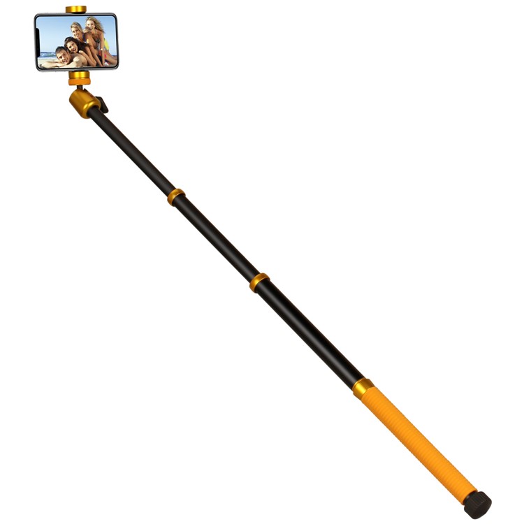 MOMAX Tripod Hero Multi-function Tripod Monopod Selfie Stick Support Hand Gesture Shoot - Gold Color-8