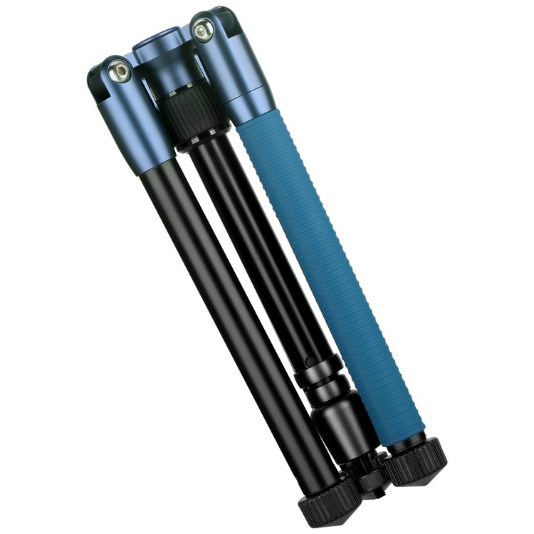 MOMAX Tripod Hero DSLR Camera Light Weight Aluminum Tripod with Universal Smartphone Clamp - Blue-2