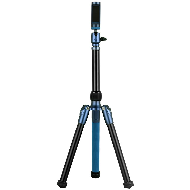 MOMAX Tripod Hero DSLR Camera Light Weight Aluminum Tripod with Universal Smartphone Clamp - Blue-4