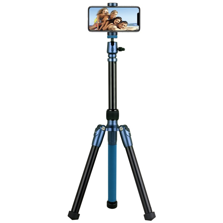 MOMAX Tripod Hero DSLR Camera Light Weight Aluminum Tripod with Universal Smartphone Clamp - Blue-5