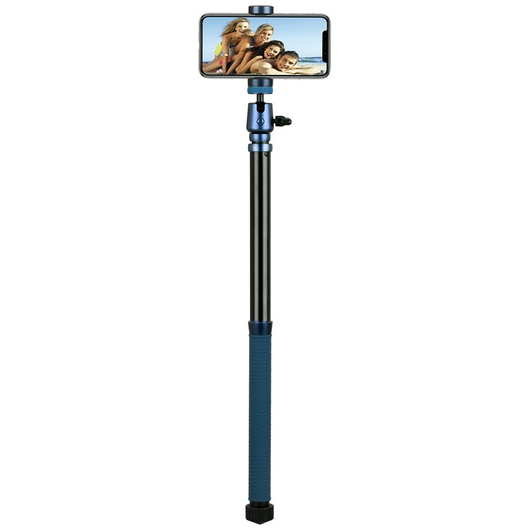 MOMAX Tripod Hero DSLR Camera Light Weight Aluminum Tripod with Universal Smartphone Clamp - Blue-6