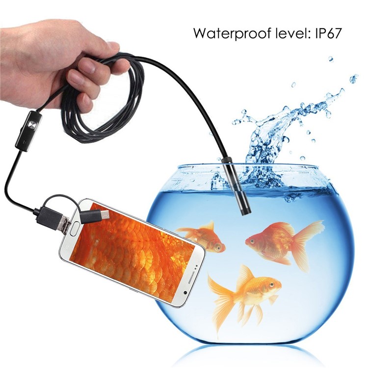 3.5M 7mm 6-LED Soft Cable USB Endoscope Borescope Inspection Camera for Android Phone with OTG/Type-C Device/PC-6