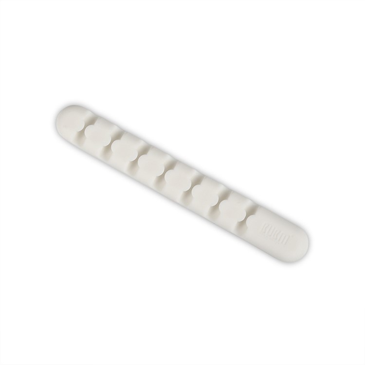 BUBM Silicone Desktop Cord Holder Cable Clip Cable Organizer - White-4