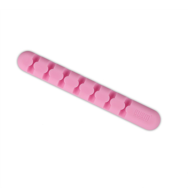 BUBM Silicone Desktop Cable Management Clip Cord Holder Cable Organizer - Pink-4