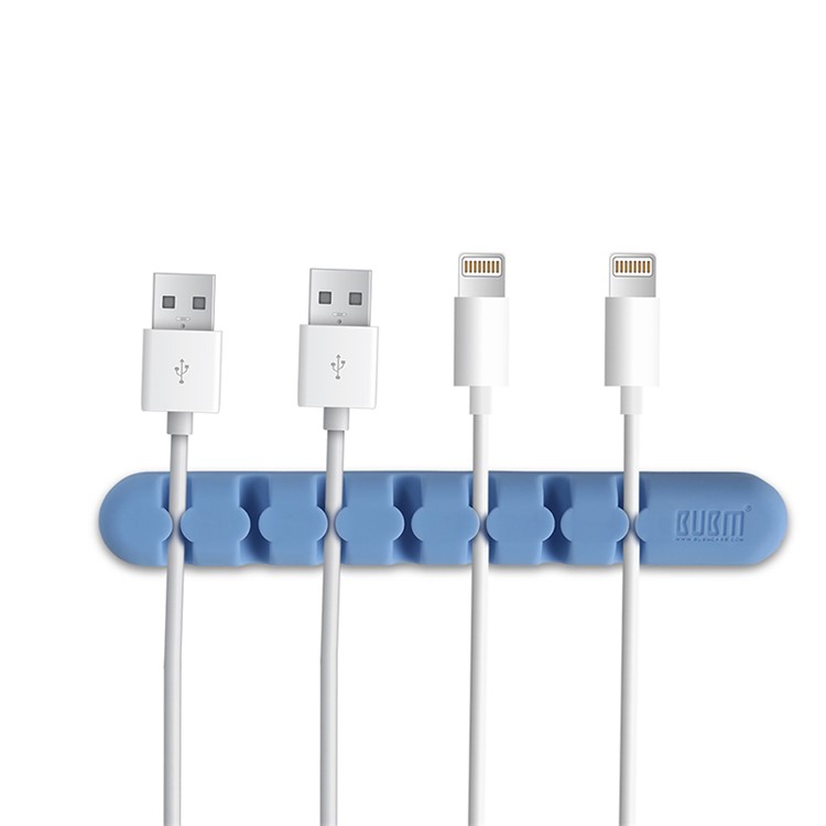 BUBM Silicone Desktop Wire Management System Cable Clip Cable Organizer - Blue-5