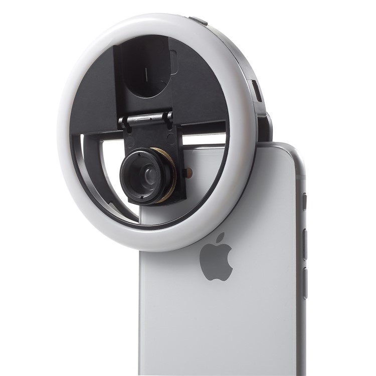 PICKOGEN WQ-16S 36 LEDs Ring Shape Selfie Light with 3 Adjustable Brightness for iPhone Samsung Sony - Black-3