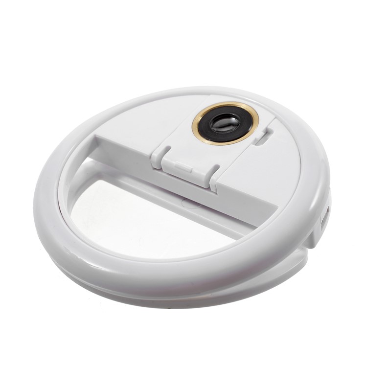 PICKOGEN WQ-16S 36 LEDs Ring Shape Mini Clip-on Selfie LED Fill Light for iPhone Samsung Sony - White-1