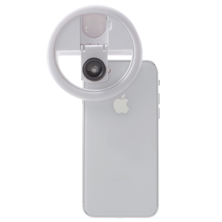 PICKOGEN WQ-16S 36 LEDs Ring Shape Mini Clip-on Selfie LED Fill Light for iPhone Samsung Sony - White-5