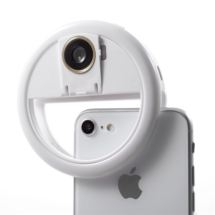 PICKOGEN WQ-16S 36 LEDs Ring Shape Mini Clip-on Selfie LED Fill Light for iPhone Samsung Sony - White-7