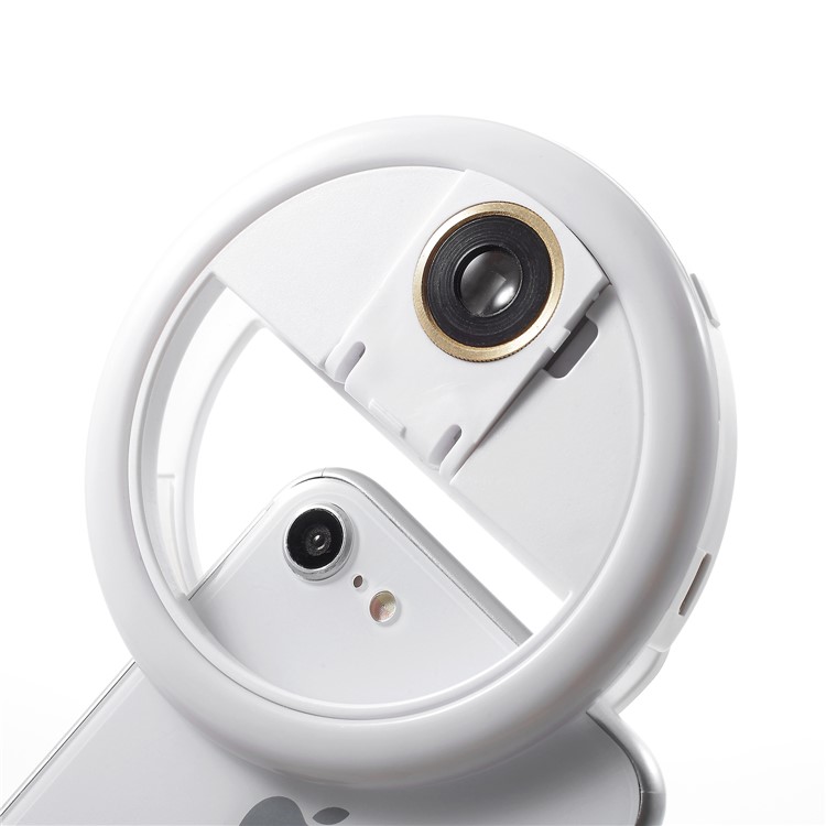 PICKOGEN WQ-16S 36 LEDs Ring Shape Mini Clip-on Selfie LED Fill Light for iPhone Samsung Sony - White-8