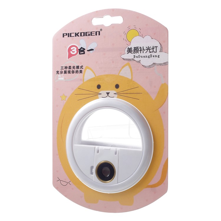 PICKOGEN WQ-16S 36 LEDs Ring Shape Mini Clip-on Selfie LED Fill Light for iPhone Samsung Sony - White-9