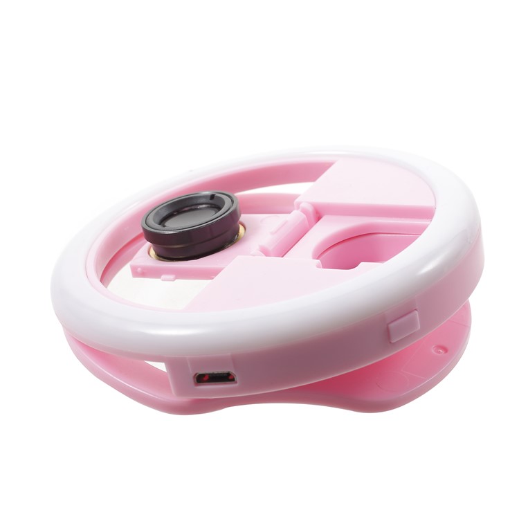 PICKOGEN WQ-16S 0.63X Wide Angle Ring Shape Selfie Light with 3 Adjustable Brightness for iPhone Samsung Sony - Pink-3
