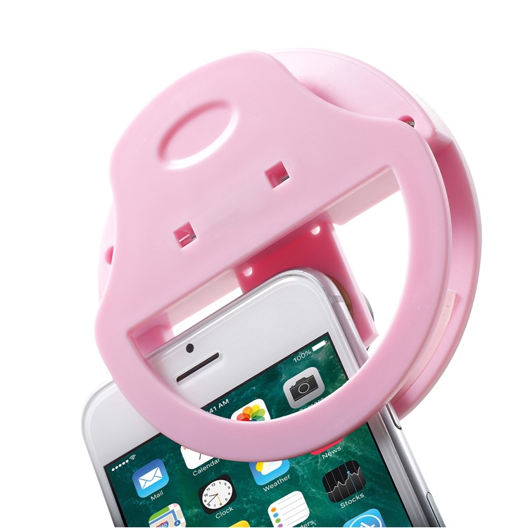 PICKOGEN WQ-16S 0.63X Wide Angle Ring Shape Selfie Light with 3 Adjustable Brightness for iPhone Samsung Sony - Pink-9