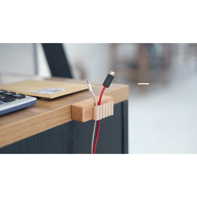 Echtholz Desktop-Kabel Clips Kabelmanagement Veranstalter - Buche-Stil-8